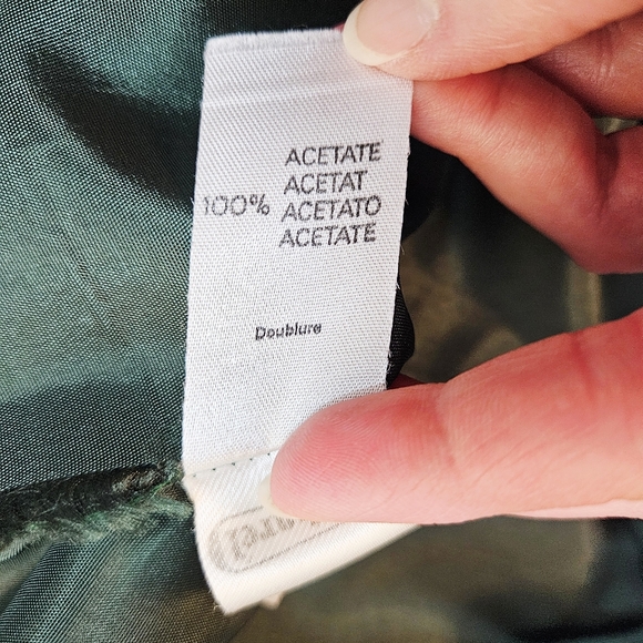 Vintage 70s Cacharel Green Striped Wool Midi Skirt XS/S - Picture 12 of 13